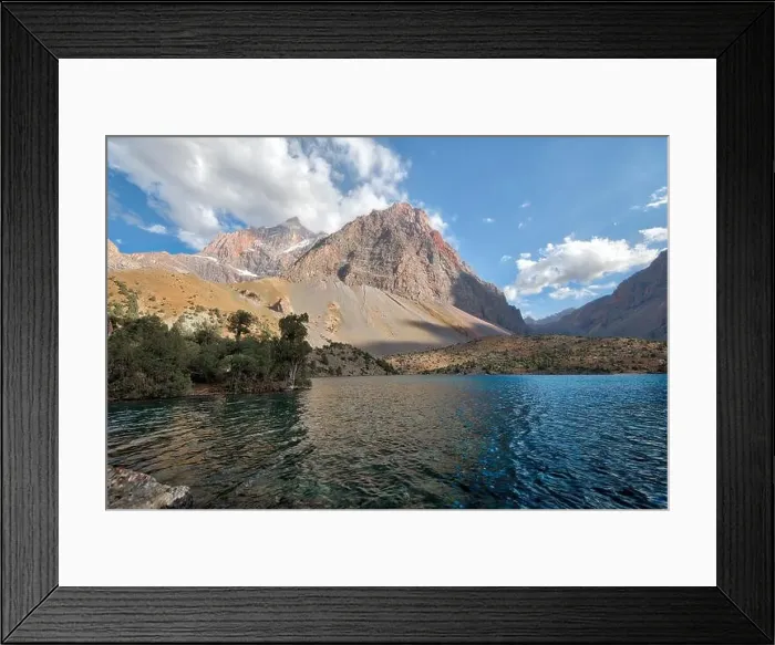 Framed Print : Alaudin Lake in the Fann Mountains, taken in Tajikistan in August 2018 taken in hdr