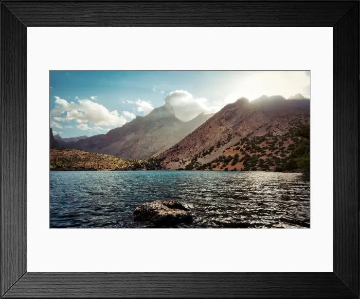 Framed Print : Alaudin Lake in the Fann Mountains, taken in Tajikistan in August 2018 taken in hdr Framed Print : Alaudin Lake in the Fann Mountains, taken in Tajikistan in August 2018 taken in hdr