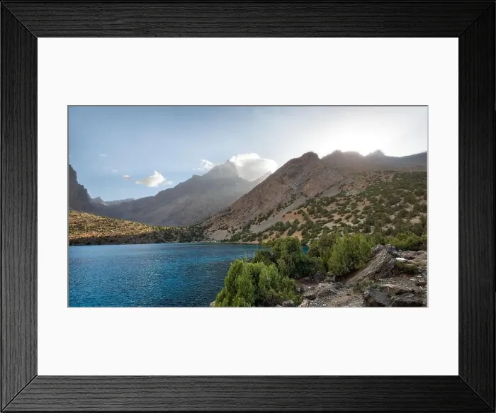 Framed Print : Alaudin Lake in the Fann Mountains, taken in Tajikistan in August 2018 taken in hdr