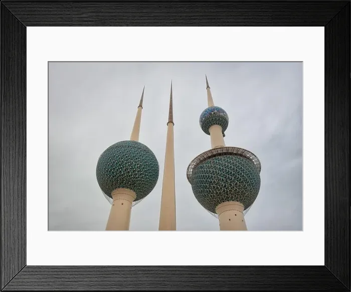 Framed Print : Kuwait Tower City Skyline glowing at night, taken in Kuwait in December 2018 taken in hdr Framed Print : Kuwait Tower City Skyline glowing at night, taken in Kuwait in December 2018 taken in hdr