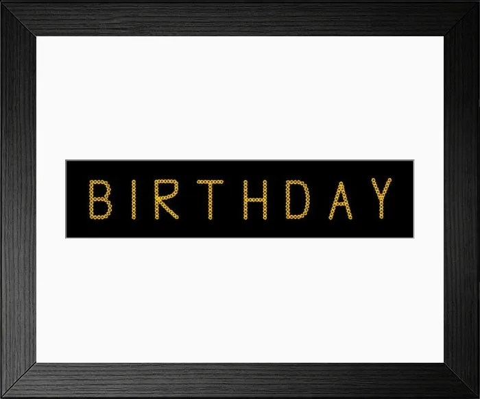 Framed Print : Fine art still life color image of the word birthday constructed from floral / flower letter made of sunflower blossom Framed Print : Fine art still life color image of the word birthday constructed from floral / flower letter made of sunflower blossom