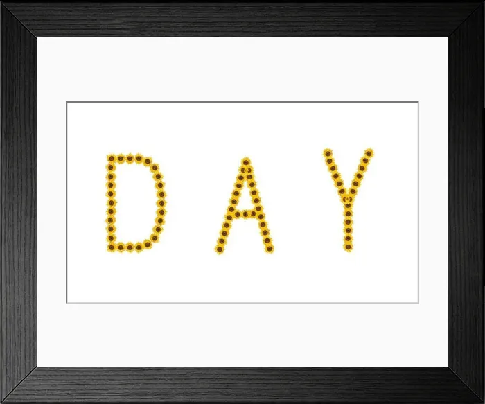 Framed Print : Fine art still life color image of the word day constructed from floral / flower characters / letters made of rose blossom Framed Print : Fine art still life color image of the word day constructed from floral / flower characters / letters made of rose blossom