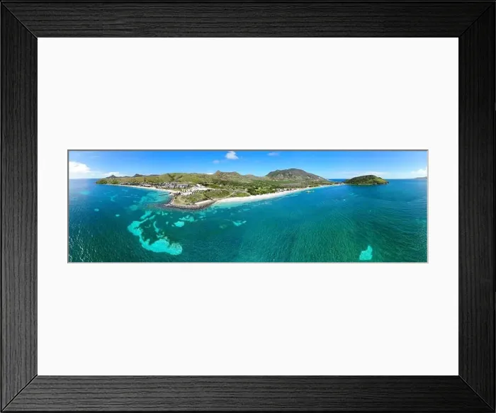 Framed Print : Aerial panoramic view of Christopher Harbor and the Caribbean Sea Framed Print : Aerial panoramic view of Christopher Harbor and the Caribbean Sea
