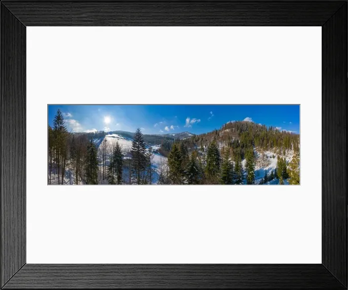Framed Print : Panoramic view of the winter mountains Framed Print : Panoramic view of the winter mountains