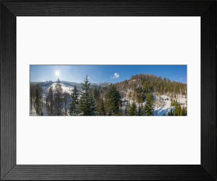 Framed Print : Panoramic view of the winter mountains Framed Print : Panoramic view of the winter mountains