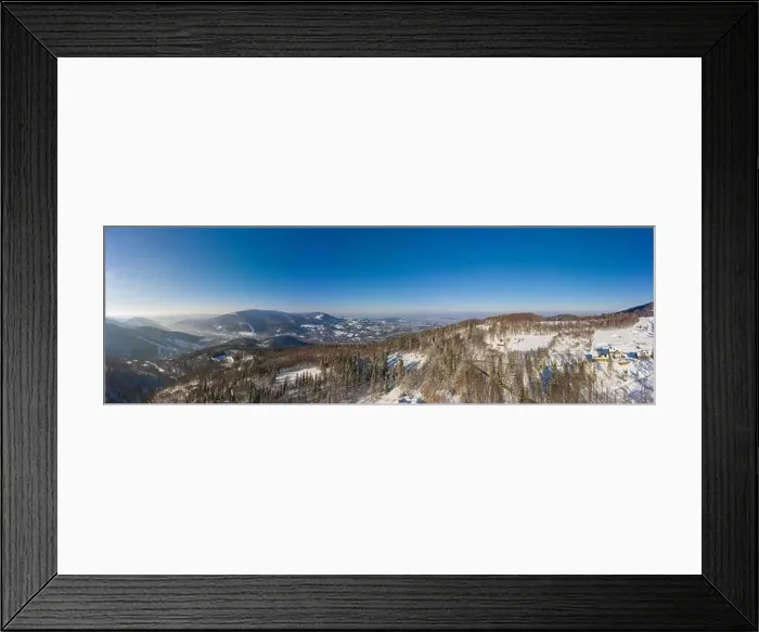 Framed Print : Panoramic view of the winter mountains Framed Print : Panoramic view of the winter mountains