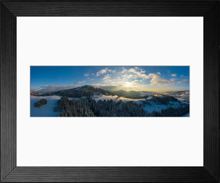 Framed Print : Panoramic view of the winter mountains Framed Print : Panoramic view of the winter mountains