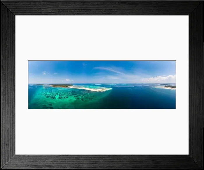 Framed Print : Aerial view tropical beach island reef caribbean sea Framed Print : Aerial view tropical beach island reef caribbean sea