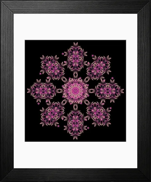 Framed Print : Fine art floral decorative and symmetrical fractal color pattern made from macros of light brown bright pink tulips Framed Print : Fine art floral decorative and symmetrical fractal color pattern made from macros of light brown bright pink tulips