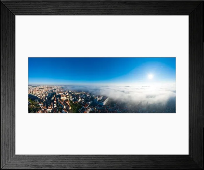Framed Print : Panoramic view of Lisbon; old yellow rooftops in Portuguese capital Framed Print : Panoramic view of Lisbon; old yellow rooftops in Portuguese capital
