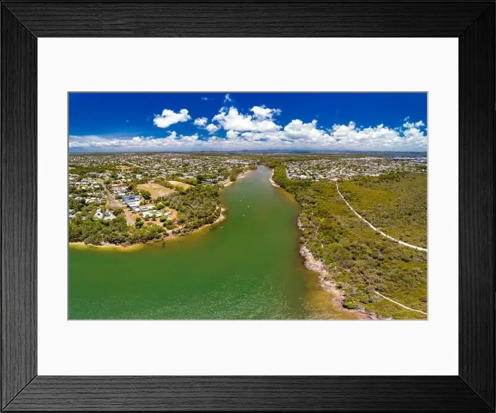 Framed Print : Aerial drone view of beach and Currimundi Lake, Caloundra, Sunshine Coast, Queensland, Australia Framed Print : Aerial drone view of beach and Currimundi Lake, Caloundra, Sunshine Coast, Queensland, Australia
