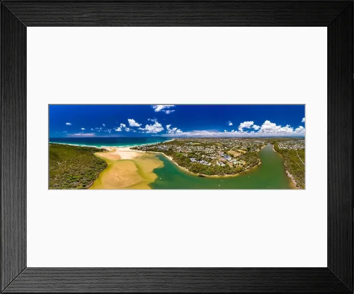 Framed Print : Aerial drone view of beach and Currimundi Lake, Caloundra, Sunshine Coast, Queensland, Australia Framed Print : Aerial drone view of beach and Currimundi Lake, Caloundra, Sunshine Coast, Queensland, Australia