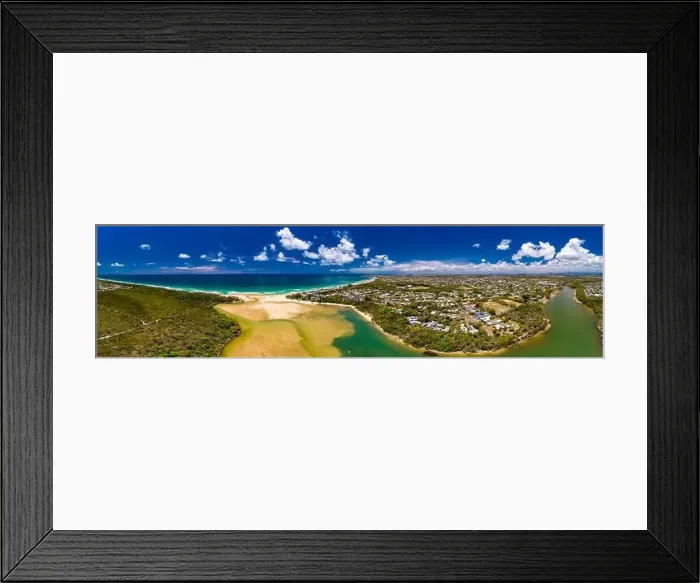 Framed Print : Aerial drone view of beach and Currimundi Lake, Caloundra, Sunshine Coast, Queensland, Australia Framed Print : Aerial drone view of beach and Currimundi Lake, Caloundra, Sunshine Coast, Queensland, Australia