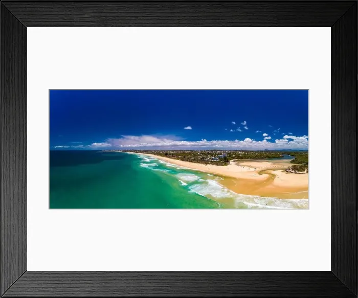 Framed Print : Aerial drone view of beach and Currimundi Lake, Caloundra, Sunshine Coast, Queensland, Australia Framed Print : Aerial drone view of beach and Currimundi Lake, Caloundra, Sunshine Coast, Queensland, Australia