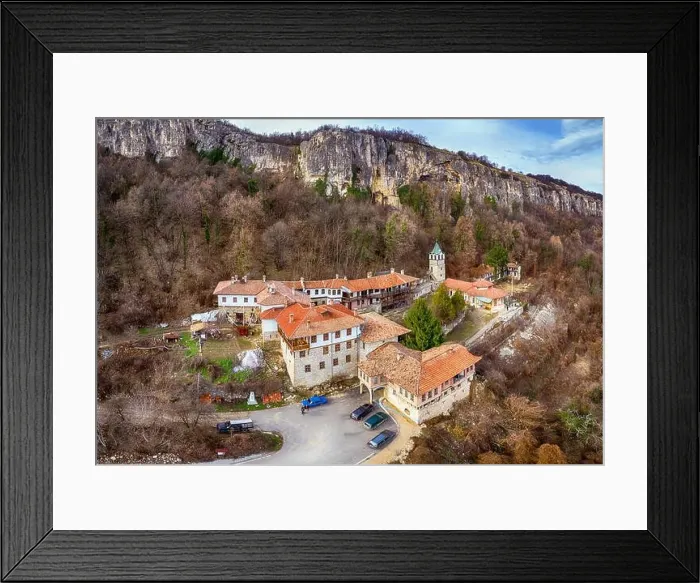 Framed Print : Aerial view of the Medieval Orthodox Monastery of the Holy Transfiguration of God, Veliko Tarnovo region, Bulgaria Framed Print : Aerial view of the Medieval Orthodox Monastery of the Holy Transfiguration of God, Veliko Tarnovo region, Bulgaria