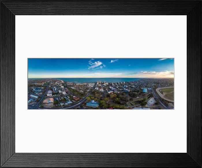 Framed Print : Aerial view of Suttons Beach area and jetty, Redcliffe, Queensland, Australia Framed Print : Aerial view of Suttons Beach area and jetty, Redcliffe, Queensland, Australia