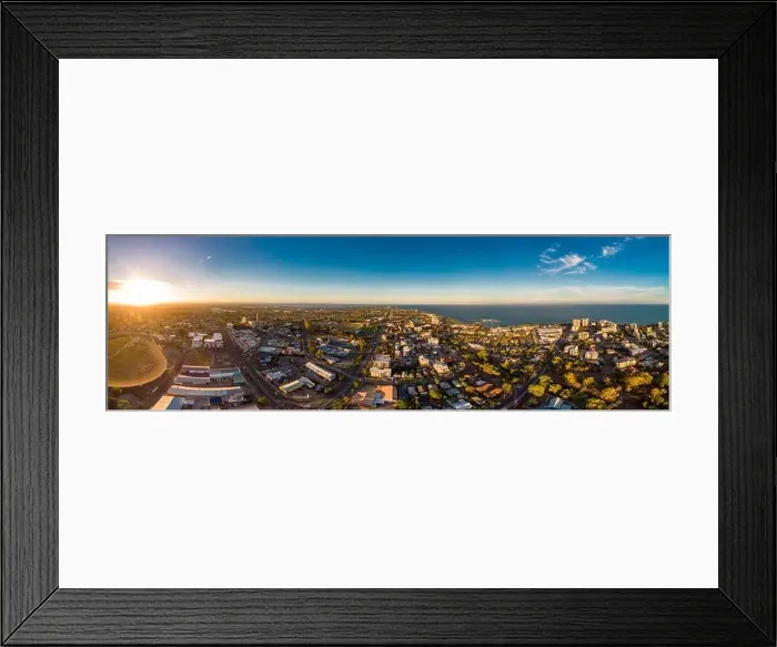 Framed Print : Aerial view of Suttons Beach area and jetty, Redcliffe, Queensland, Australia Framed Print : Aerial view of Suttons Beach area and jetty, Redcliffe, Queensland, Australia