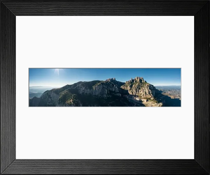Framed Print : Aerial; wide panorama of famous abbey homonymous mountain range Montserrat; tourist attractions route of Spain; drone Framed Print : Aerial; wide panorama of famous abbey homonymous mountain range Montserrat; tourist attractions route of Spain; drone