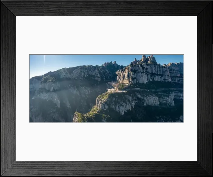 Framed Print : Aerial; panoramic view of famous mountain range