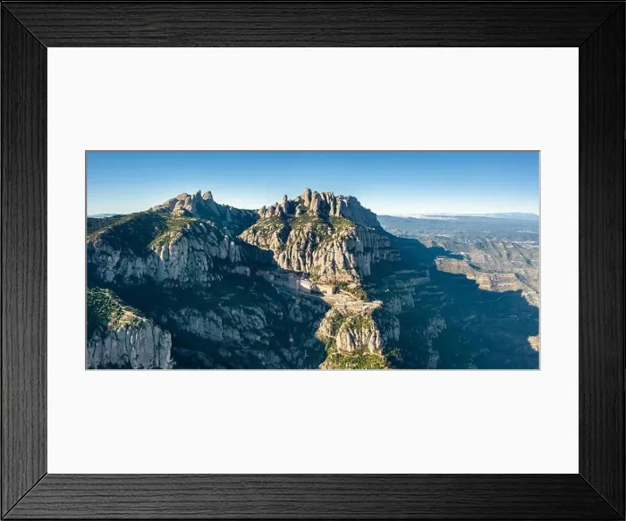 Framed Print : Aerial; panoramic view of famous mountain range