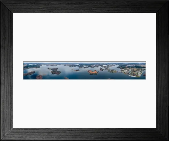 Framed Print : Trakai castle aerial drone view, Lithuania, panorama Framed Print : Trakai castle aerial drone view, Lithuania, panorama