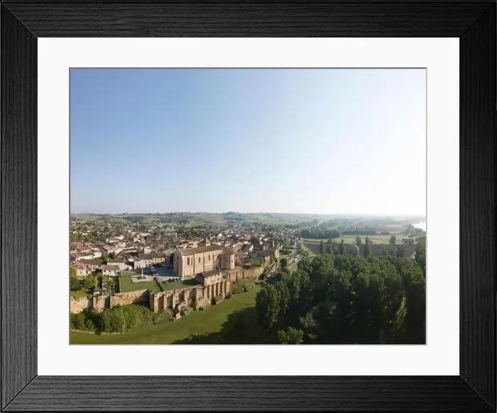 Framed Print : Aerial view of Saint-Macaire, Bordeaux region, Gironde, France Framed Print : Aerial view of Saint-Macaire, Bordeaux region, Gironde, France