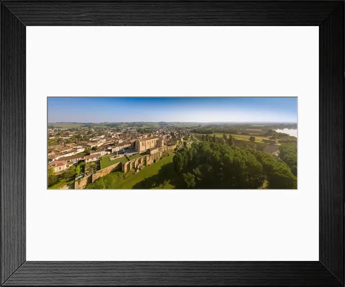 Framed Print : Aerial view of Saint-Macaire, Bordeaux region, Gironde, France Framed Print : Aerial view of Saint-Macaire, Bordeaux region, Gironde, France
