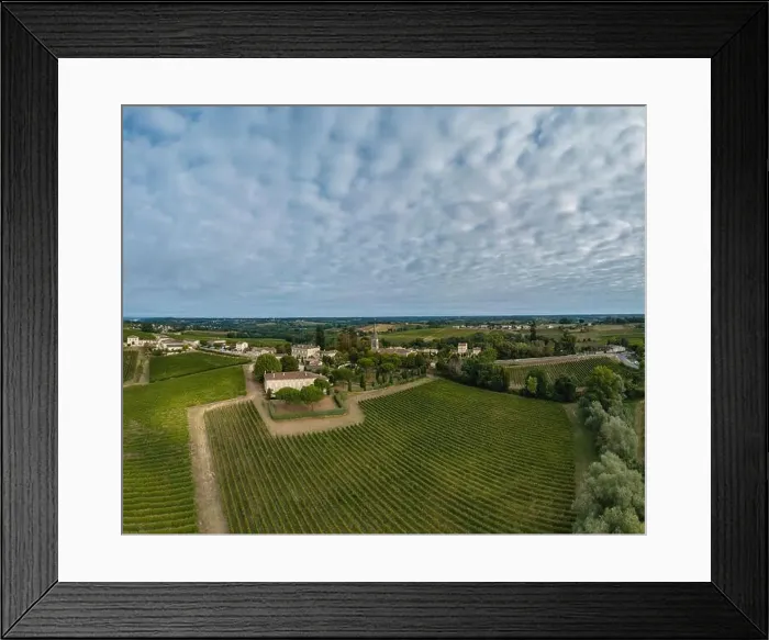 Framed Print : Aerial view Bordeaux Vineyard at sunrise, film by drone in summer, Entre deux mers, Langoiran Framed Print : Aerial view Bordeaux Vineyard at sunrise, film by drone in summer, Entre deux mers, Langoiran
