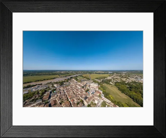 Framed Print : Aerial view, France, the renaissance castle, Cadillac in Gironde, filmed by drone, Aquitaine Framed Print : Aerial view, France, the renaissance castle, Cadillac in Gironde, filmed by drone, Aquitaine