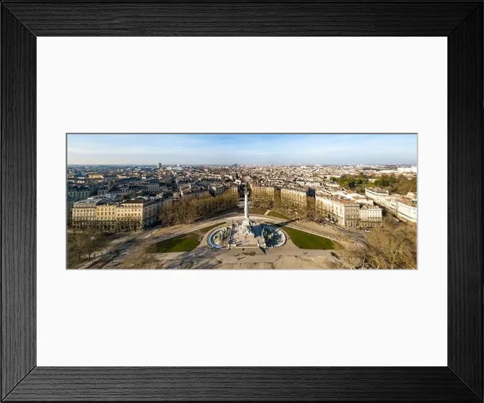 Framed Print : Aerial view Place des Quinconces, Bordeaux and the Garonne river, filmed by drone, France, Europe Framed Print : Aerial view Place des Quinconces, Bordeaux and the Garonne river, filmed by drone, France, Europe