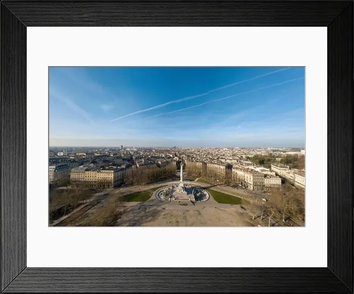 Framed Print : Aerial view Place des Quinconces, Bordeaux and the Garonne river, filmed by drone, France, Europe Framed Print : Aerial view Place des Quinconces, Bordeaux and the Garonne river, filmed by drone, France, Europe