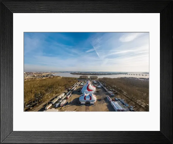 Framed Print : Aerial view Place des Quinconces, Bordeaux and the Garonne river, filmed by drone, France, Europe Framed Print : Aerial view Place des Quinconces, Bordeaux and the Garonne river, filmed by drone, France, Europe