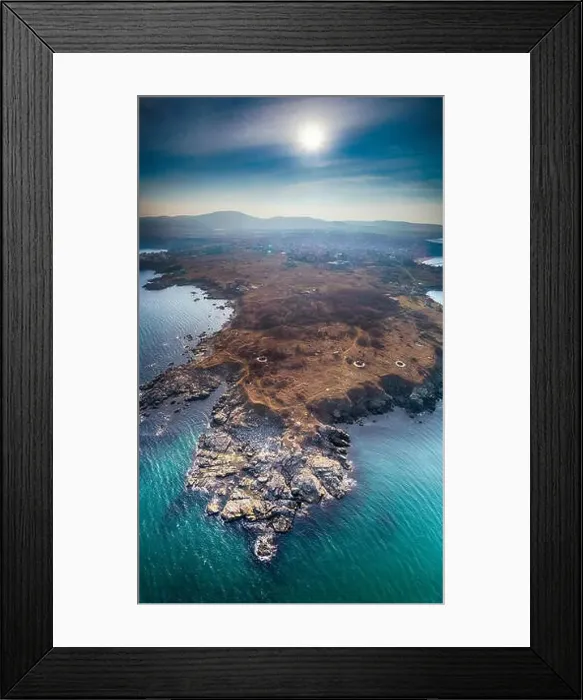 Framed Print : Aerial bird's eye view photo taken by drone with clear water rocky seascape-Chernomorec, Bulgaria