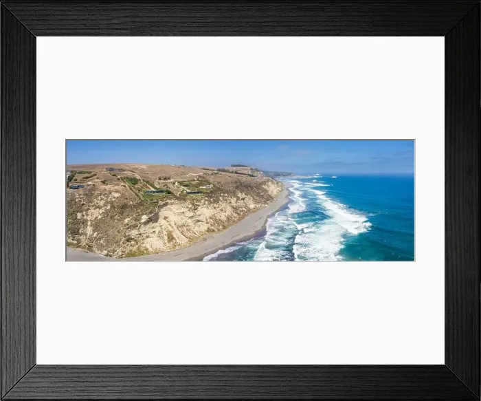 Framed Print : Amazing aerial view Las Brisas awe sea coastline landscape a wild environment in Chile Framed Print : Amazing aerial view Las Brisas awe sea coastline landscape a wild environment in Chile