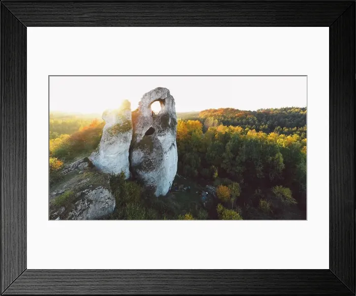 Framed Print : A panoramic view of the unique Okiennik rock in Poland with a large natural window Framed Print : A panoramic view of the unique Okiennik rock in Poland with a large natural window