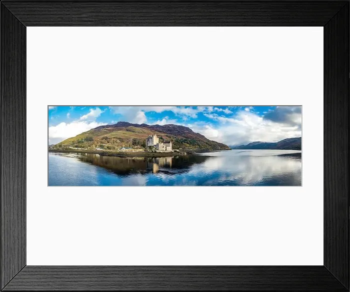 Framed Print : Aerial view of the historic Eilean Donan Castle by Dornie, Scotland Framed Print : Aerial view of the historic Eilean Donan Castle by Dornie, Scotland
