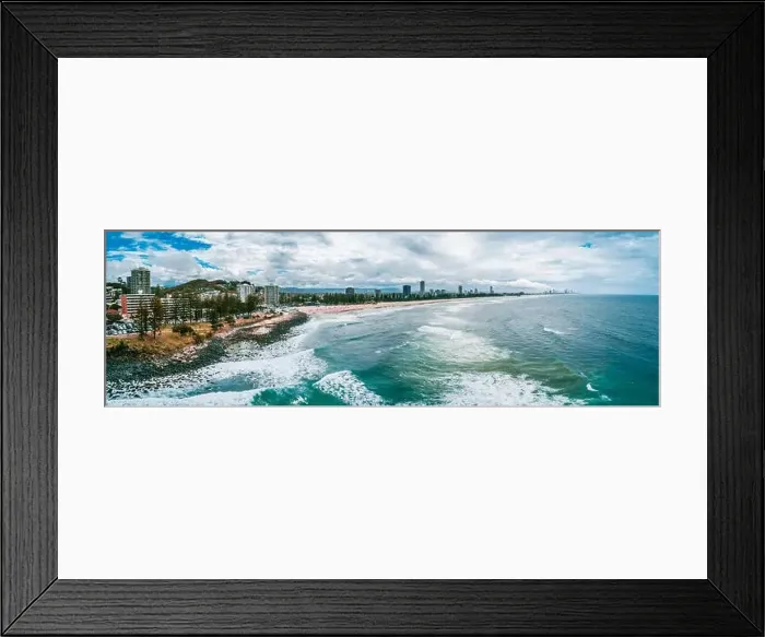 Framed Print : Aerial view of Gold Coast ocean coastline. Burleigh Heads, Queensland, Australia Framed Print : Aerial view of Gold Coast ocean coastline. Burleigh Heads, Queensland, Australia