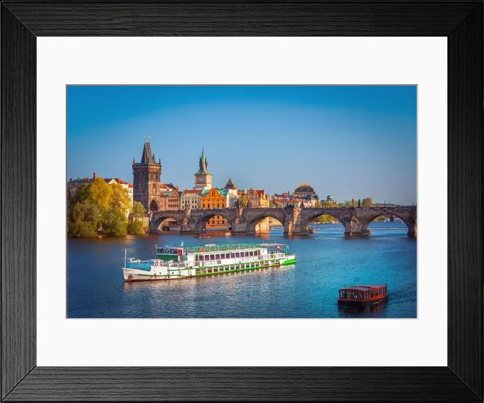 Framed Print : Scenic view on Vltava river and historical center of Prague, buildings and landmarks of old town, Prague, Czech Republic Framed Print : Scenic view on Vltava river and historical center of Prague, buildings and landmarks of old town, Prague, Czech Republic