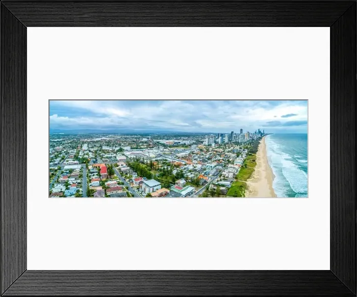 Framed Print : Aerial panorama of houses on the Gold Coast, Australia Framed Print : Aerial panorama of houses on the Gold Coast, Australia