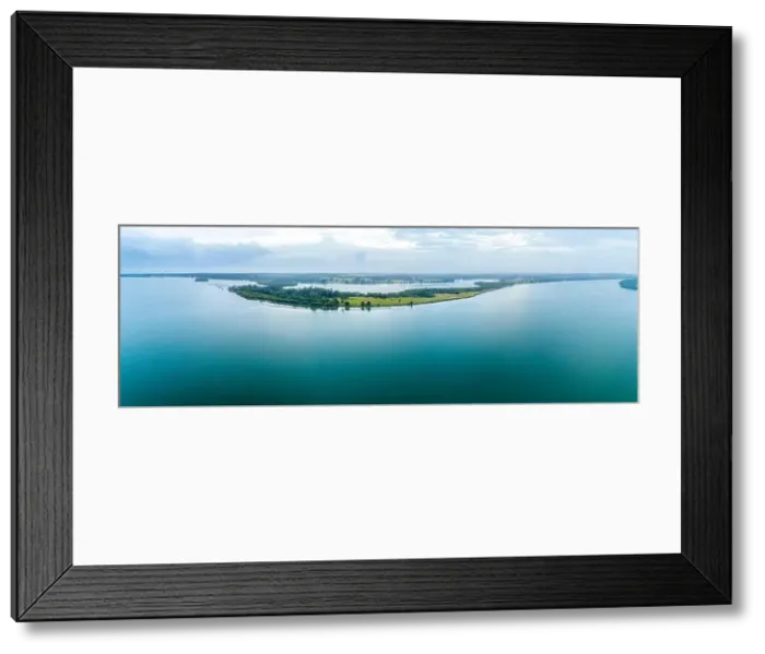 Framed Print : Wide aerial panorama of Manning River with copy space. Harrington, New South Wales, Australia Framed Print : Wide aerial panorama of Manning River with copy space. Harrington, New South Wales, Australia