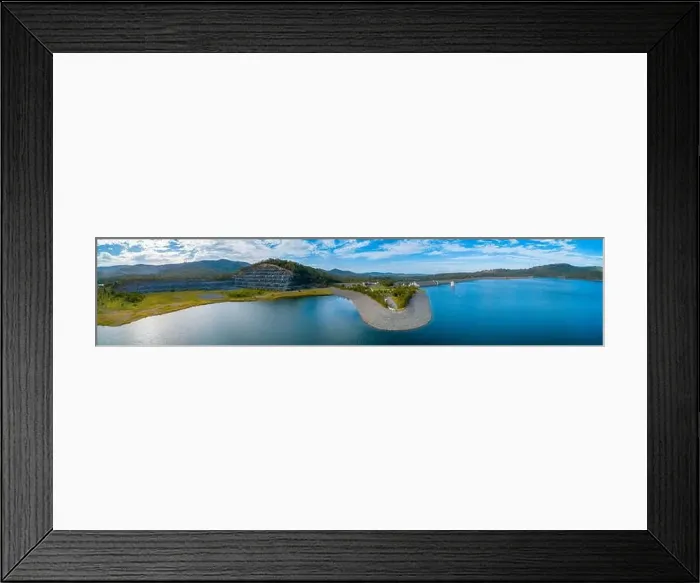 Framed Print : Wide aerial panorama of Hinze Dam and lake. Advancetown, Queensland, Australia Framed Print : Wide aerial panorama of Hinze Dam and lake. Advancetown, Queensland, Australia