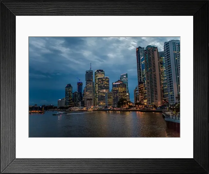 Framed Print : Modern city with skyscrapers Framed Print : Modern city with skyscrapers