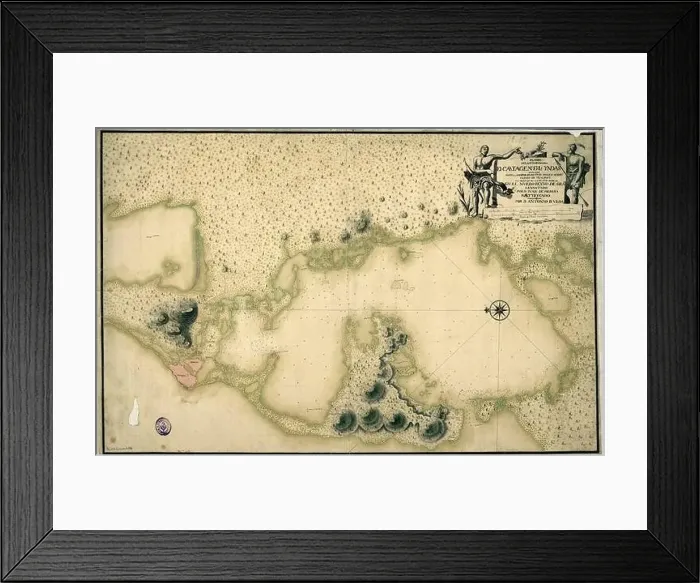 Framed Print : Hand-colored 18th century map of what is the present-day city of Cartagena Framed Print : Hand-colored 18th century map of what is the present-day city of Cartagena