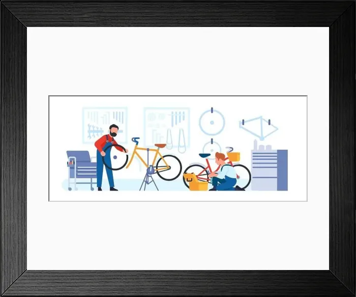 Framed Print : Bicycle repair shop. Bike workshop Framed Print : Bicycle repair shop. Bike workshop