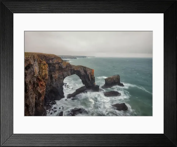Framed Print : Green Bridge natural stone Arch in South West Wales, taken in November 2018 taken in hdr Framed Print : Green Bridge natural stone Arch in South West Wales, taken in November 2018 taken in hdr