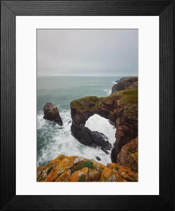 Framed Print : Green Bridge natural stone Arch in South West Wales, taken in November 2018 taken in hdr Framed Print : Green Bridge natural stone Arch in South West Wales, taken in November 2018 taken in hdr