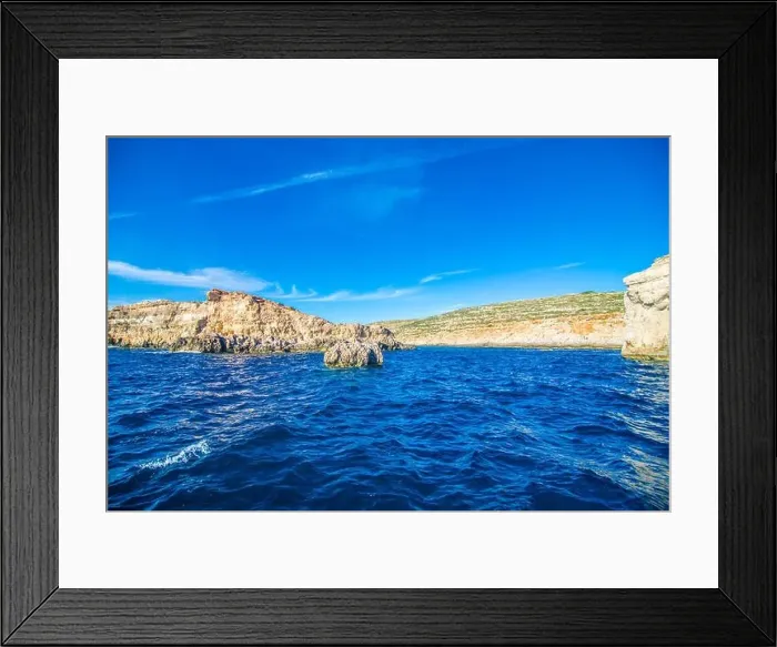 Framed Print : Cliffs and sea view of Comino island, Malta. Seascape at Malta, Comino and Gozo islands Framed Print : Cliffs and sea view of Comino island, Malta. Seascape at Malta, Comino and Gozo islands