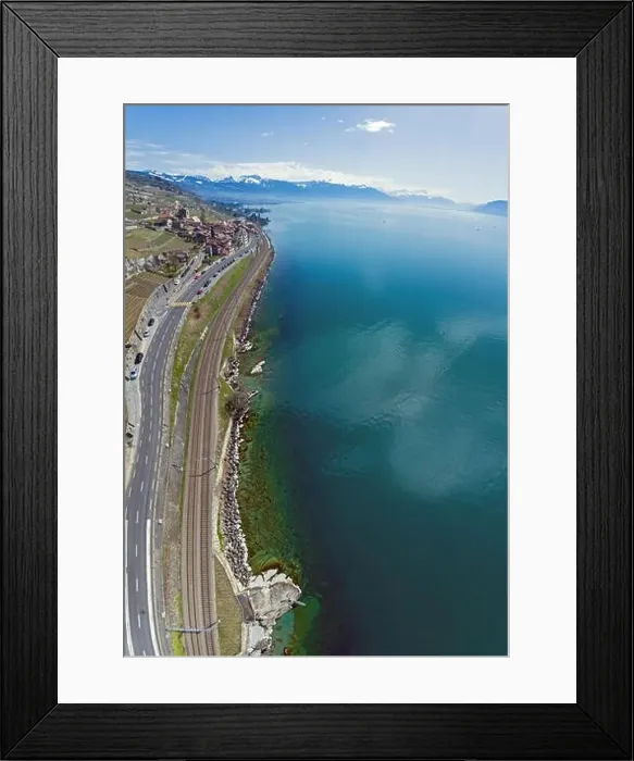 Framed Print : Some Panoramic views above Swiss wine country in Saint-Saphorin a municipality in the Swiss canton of Vaud Framed Print : Some Panoramic views above Swiss wine country in Saint-Saphorin a municipality in the Swiss canton of Vaud