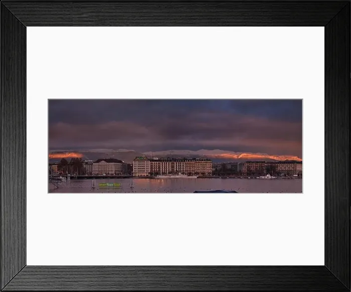 Framed Print : Geneva, Switzerland - 12-12-2018: Sunrise on the Jura Mountains in Geneva, Switzerland Framed Print : Geneva, Switzerland - 12-12-2018: Sunrise on the Jura Mountains in Geneva, Switzerland