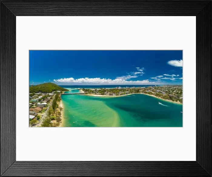 Framed Print : Aerial drone view of Tallebudgera Creek and beach on the Gold Coast, Queensland, Australia Framed Print : Aerial drone view of Tallebudgera Creek and beach on the Gold Coast, Queensland, Australia